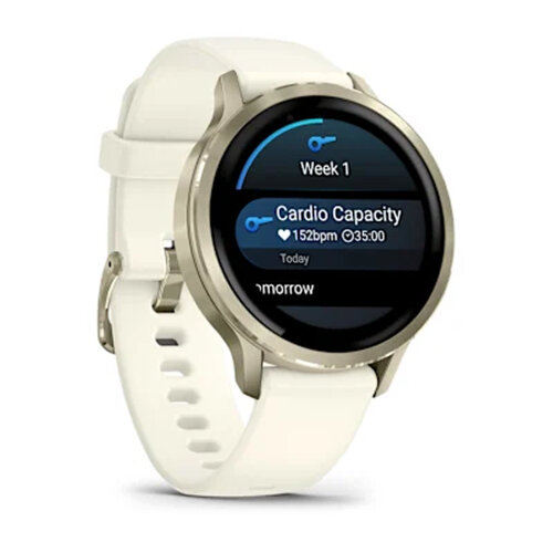 Умные часы Garmin Venu 4 41mm, Lunar Gold, Bone Silicone Band
