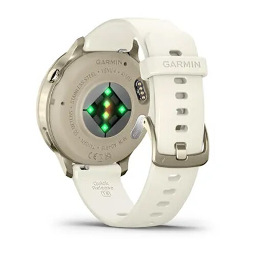Умные часы Garmin Venu 4 41mm, Lunar Gold, Bone Silicone Band