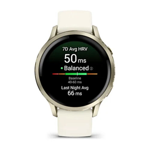 Умные часы Garmin Venu 4 41mm, Lunar Gold, Bone Silicone Band