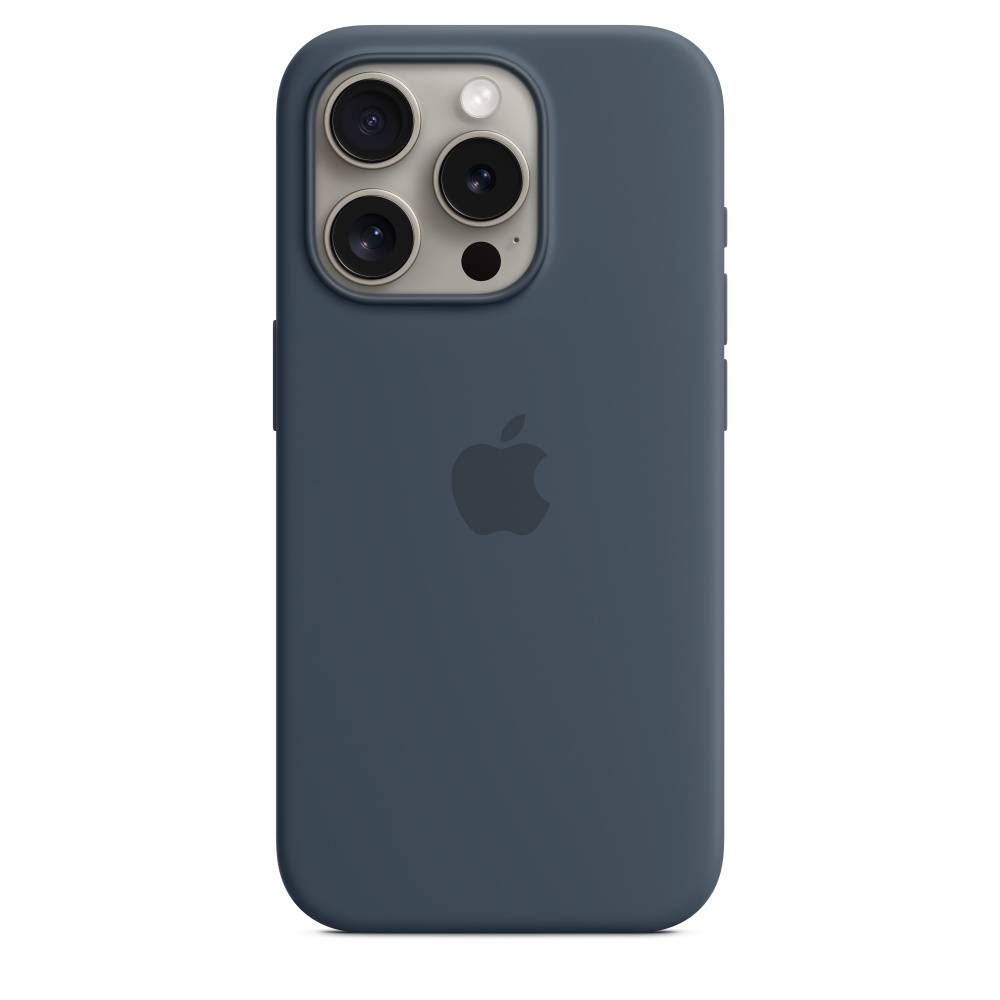 Купить Силиконовый чехол для iPhone 15 Pro Storm Blue в Москве цена