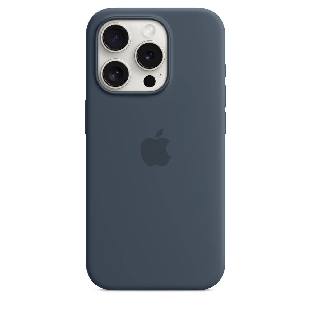 Купить Силиконовый чехол для iPhone 15 Pro Storm Blue в Москве цена