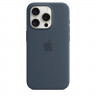 Силиконовый чехол для iPhone 15 Pro с MagSafe - Синий шторм (Storm Blue)