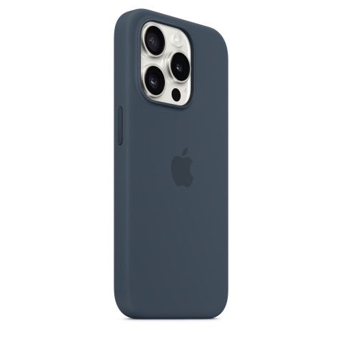 Силиконовый чехол для iPhone 15 Pro с MagSafe - Синий шторм (Storm Blue)