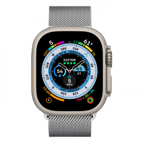 Apple Watch Ultra 2 49mm Titanium Case with Silver Milanese Loop
