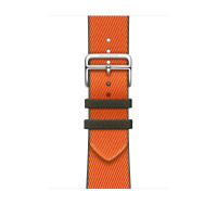 Ремешок Hermes для Apple Watch 45mm Twill Jump Single Tour - Оранжевый/Хаки (Orange/Kaki)