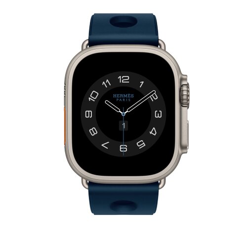 Ремешок Hermès для Apple Watch Ultra 49mm Scub’H Diving — синий (Bleu De Malte)