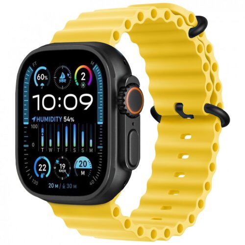 Apple Watch Ultra 3 49mm Black Titanium Case with Yellow Ocean Band