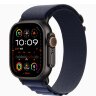 Apple Watch Ultra 2 49mm Black Titanium Case with Navy Alpine Loop (Large)
