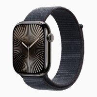 Apple Watch Series 10 46mm, Slate Stainless Steel Case with Sport Loop - Ink