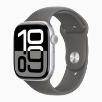 Apple Watch Series 10 42mm, Silver Aluminum Case with Sport Band - Stone Gray