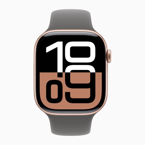 Apple Watch Series 10 42mm, Silver Aluminum Case with Sport Band - Stone Gray