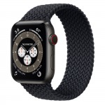 Apple Watch Edition Series 6 Titanium Space Black 44mm, плетёный монобраслет угольного цвета