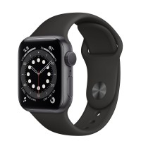 Apple Watch Series 6 40 мм, алюминий "серый космос", черный спортивный ремешок