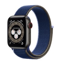 Apple Watch Edition Series 6 Titanium Space Black 40mm, черно-синий спортивный браслет