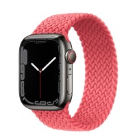 Apple Watch Series 7 41 мм, Graphite Stainless Steel, плетеный монобраслет «Розовый пунш»
