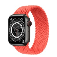 Apple Watch Series 7 41 мм, Space Black Titanium, плетеный монобраслет «Спелый маис»