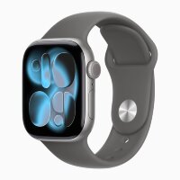 Apple Watch Series 11 46mm, Space Gray Aluminum Case with Sport Band - Stone Gray