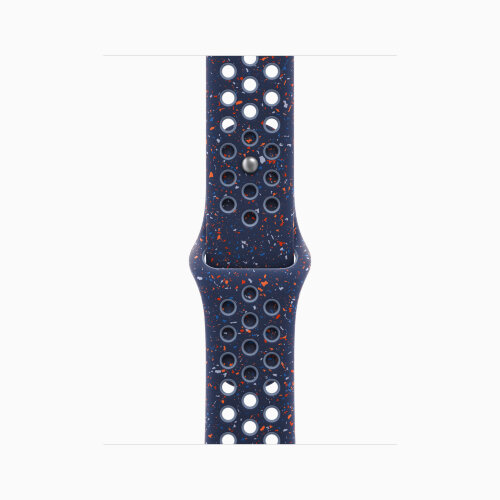 Apple Watch Series 11 42mm, Rose Gold Aluminum Case with Nike Sport Band - Blue Ribbon