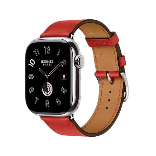 Кожаный pемешок Hermes для Apple Watch Single Tour 42 mm - Красный (Rouge Radieux)
