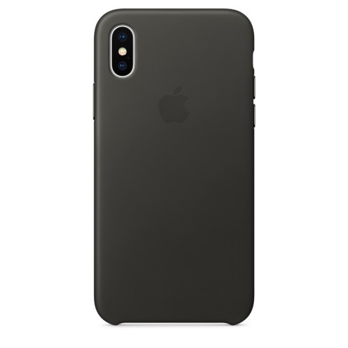 кожаный оригинальный чехол apple для iphone x угольно-серый