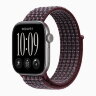 Apple Watch Series 12 42mm, Space Gray Aluminum Case with Sport Loop - Burgundy Plaid