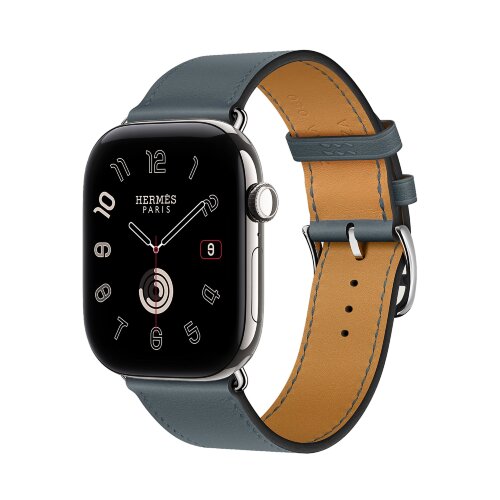Ремешок Hermes для Apple Watch 46mm Single Tour — темно-синий (Bleu Tempête)