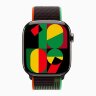 Apple Watch Series 10 42mm, Natural Titanium Case with Sport Loop - Black Unity