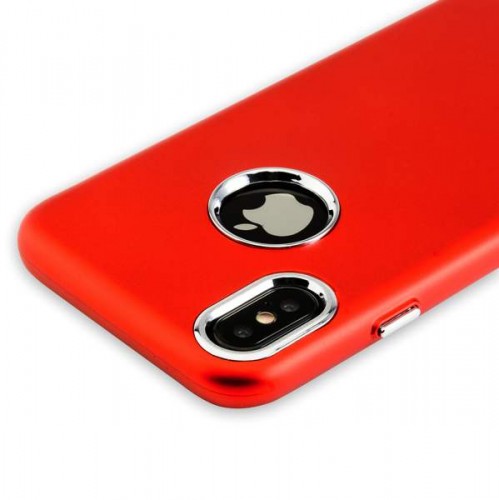 Силиконовый чехол-накладка Metal touch Series для iPhone X - Красный