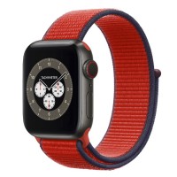 Apple Watch Edition Series 6 Titanium Space Black 40mm, красный спортивный браслет