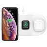 Беспроводная зарядная станция Baseus 3 в 1 для iPhone, Watch и AirPods 18W белая