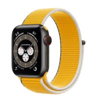Apple Watch Edition Series 6 Titanium Space Black 40mm, ярко-жёлтый спортивный браслет