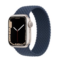 Apple Watch Series 7 41 мм, из алюминия «Сияющая звезда», плетеный монобраслет «Синий омут»