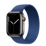 Apple Watch Series 7 41 мм, Graphite Stainless Steel, плетеный монобраслет «Атлантический синий»