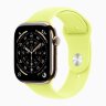 Apple Watch Series 11 42mm, Gold Titanium Case with Sport Band - Neon Yellow