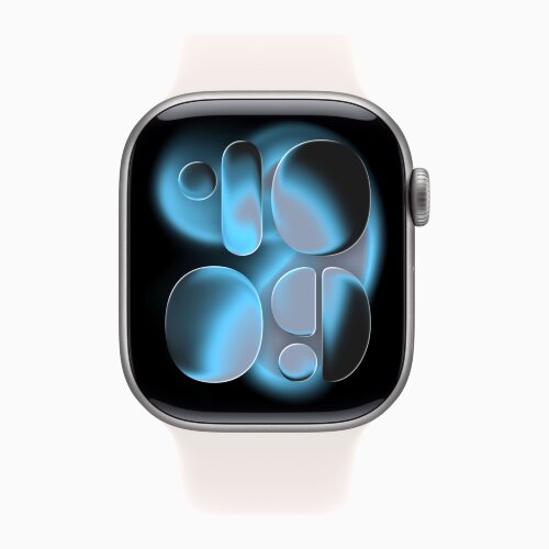 Apple Watch Series 11 46mm, Space Gray Aluminum Case with Sport Band - Light Blush
