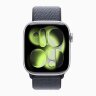 Apple Watch Series 11 46mm, Silver Aluminum Case with Sport Loop - Anchor Blue