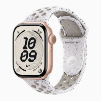 Apple Watch Series 11 42mm, Rose Gold Aluminum Case with Nike Sport Band - Veiled Grey