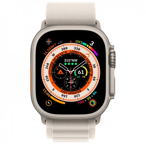 Apple Watch Ultra 49 мм, титановый корпус, альпийская петля "Сияющая звезда" (S)