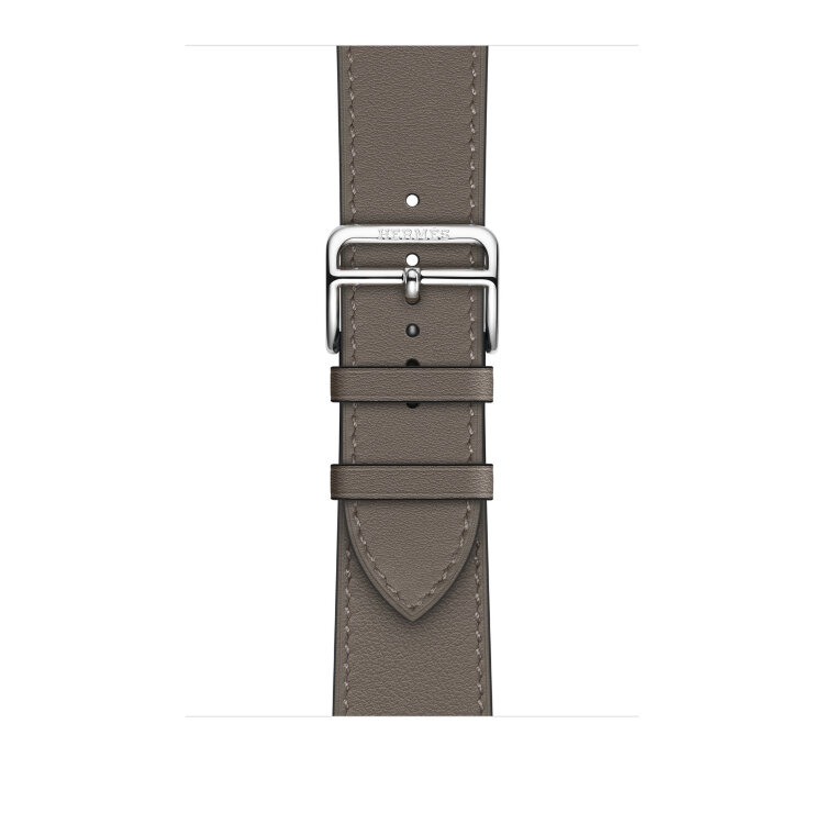 Ремешок Hermès Single Tour из кожи Swift 46mm для Apple Watch - Серый (Gris Meyer)