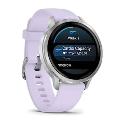 Умные часы Garmin Venu 4 41mm, Silver, Periwinkle Silicone Band