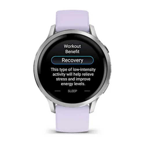 Умные часы Garmin Venu 4 41mm, Silver, Periwinkle Silicone Band