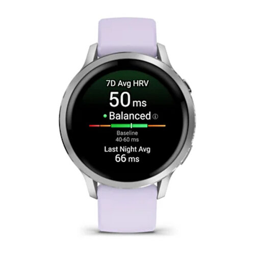 Умные часы Garmin Venu 4 41mm, Silver, Periwinkle Silicone Band