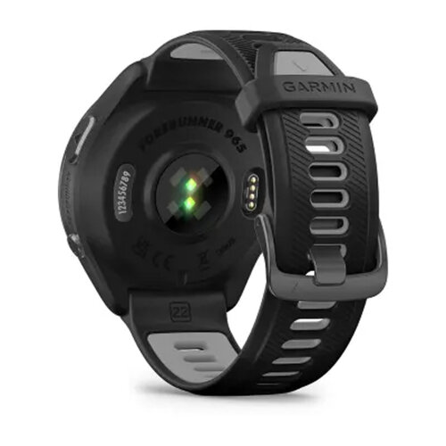 Умные часы Garmin Forerunner 965 47mm Carbon Gray DLC Titanium Bezel Black Case Black/Powder Gray Silicone Band