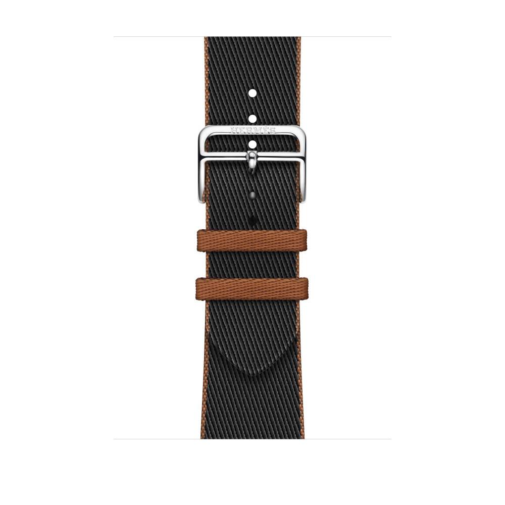 Купить Ремешок Hermes Apple Watch 46mm Twill Noir/Gold в Москве цена