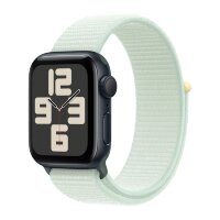Apple Watch SE (2023) 44mm, Midnight Aluminum Case with Sport Loop - Soft Mint (Мятный)