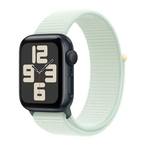 Apple Watch SE (2023) 44mm, Midnight Aluminum Case with Sport Loop - Soft Mint (Мятный)