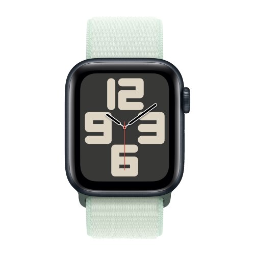 Apple Watch SE (2023) 44mm, Midnight Aluminum Case with Sport Loop - Soft Mint (Мятный)