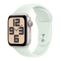Apple Watch SE (2023) 44mm, Starlight Aluminum Case with Sport Band - Soft Mint (Мятный)