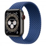 Apple Watch Edition Series 6 Titanium Space Black 44mm, плетёный монобраслет атлантический синий
