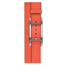 Apple Watch Hermes Series 11 42mm, двойной тонкий кожаный ремешок с пряжкой оранжевого цвета